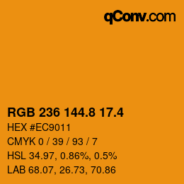 カラーコード: RGB 236 144.8 17.4 | qconv.com