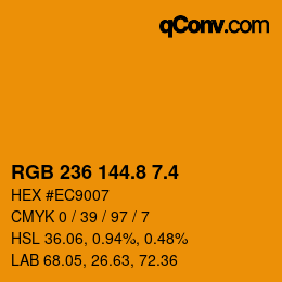 カラーコード: RGB 236 144.8 7.4 | qconv.com