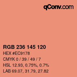 Color code: RGB 236 145 120 | qconv.com