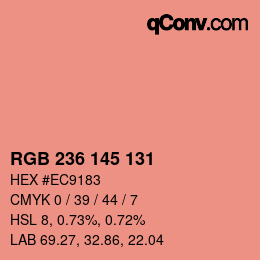 Color code: RGB 236 145 131 | qconv.com