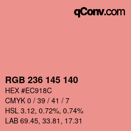 Color code: RGB 236 145 140 | qconv.com