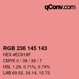 Color code: RGB 236 145 143 | qconv.com