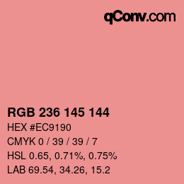 Color code: RGB 236 145 144 | qconv.com