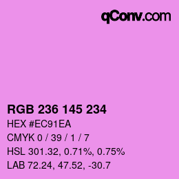Color code: RGB 236 145 234 | qconv.com