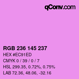 Color code: RGB 236 145 237 | qconv.com