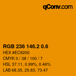カラーコード: RGB 236 146.2 0.6 | qconv.com