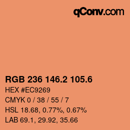 カラーコード: RGB 236 146.2 105.6 | qconv.com