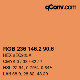 カラーコード: RGB 236 146.2 90.6 | qconv.com