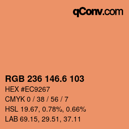 カラーコード: RGB 236 146.6 103 | qconv.com
