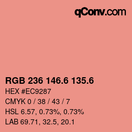 カラーコード: RGB 236 146.6 135.6 | qconv.com