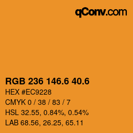 カラーコード: RGB 236 146.6 40.6 | qconv.com