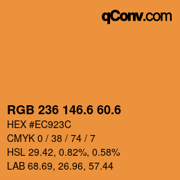カラーコード: RGB 236 146.6 60.6 | qconv.com
