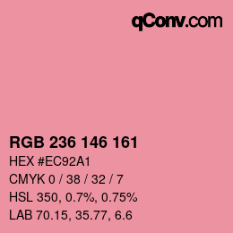 Color code: RGB 236 146 161 | qconv.com