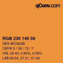 Color code: RGB 236 146 59 | qconv.com