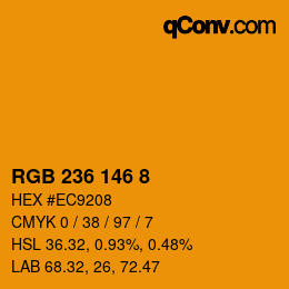 カラーコード: RGB 236 146 8 | qconv.com
