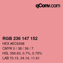Color code: RGB 236 147 152 | qconv.com