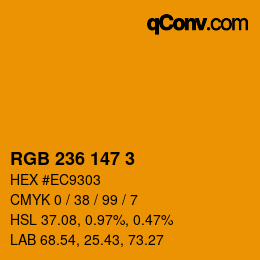 カラーコード: RGB 236 147 3 | qconv.com
