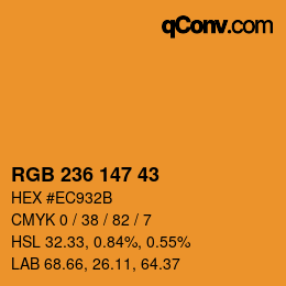 Color code: RGB 236 147 43 | qconv.com
