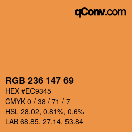 Color code: RGB 236 147 69 | qconv.com