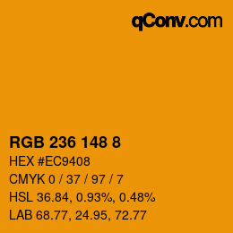 カラーコード: RGB 236 148 8 | qconv.com