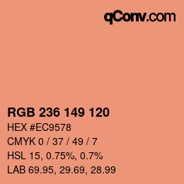 カラーコード: RGB 236 149 120 | qconv.com