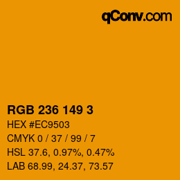 カラーコード: RGB 236 149 3 | qconv.com