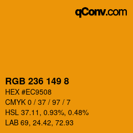 カラーコード: RGB 236 149 8 | qconv.com