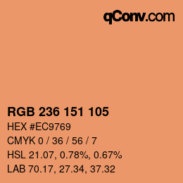 カラーコード: RGB 236 151 105 | qconv.com