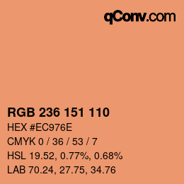 カラーコード: RGB 236 151 110 | qconv.com