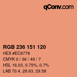 Color code: RGB 236 151 120 | qconv.com
