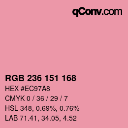 Color code: RGB 236 151 168 | qconv.com