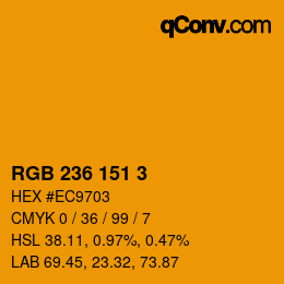 カラーコード: RGB 236 151 3 | qconv.com