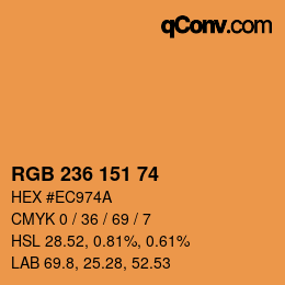 Color code: RGB 236 151 74 | qconv.com