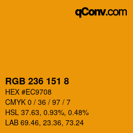 Farbcode: RGB 236 151 8 | qconv.com
