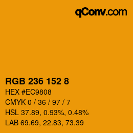 カラーコード: RGB 236 152 8 | qconv.com