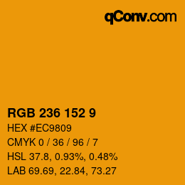 颜色代码: RGB 236 152 9 | qconv.com