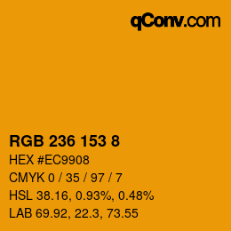 カラーコード: RGB 236 153 8 | qconv.com