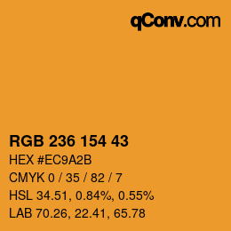カラーコード: RGB 236 154 43 | qconv.com