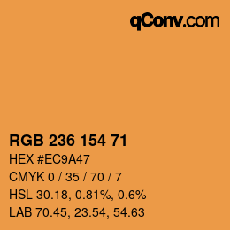 Color code: RGB 236 154 71 | qconv.com