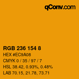 Color code: RGB 236 154 8 | qconv.com