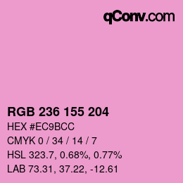 カラーコード: RGB 236 155 204 | qconv.com
