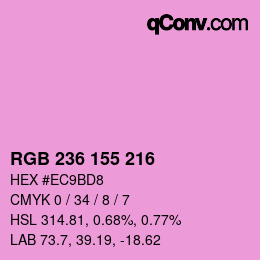 Color code: RGB 236 155 216 | qconv.com