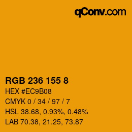 Color code: RGB 236 155 8 | qconv.com