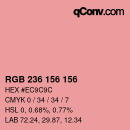 Color code: RGB 236 156 156 | qconv.com