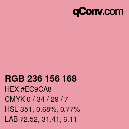 カラーコード: RGB 236 156 168 | qconv.com