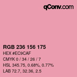Color code: RGB 236 156 175 | qconv.com