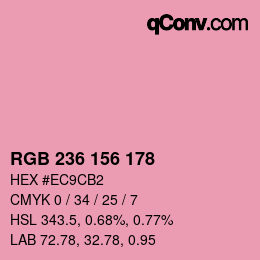 Color code: RGB 236 156 178 | qconv.com