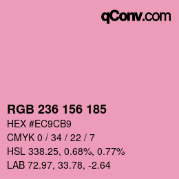 Color code: RGB 236 156 185 | qconv.com