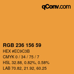 Color code: RGB 236 156 59 | qconv.com