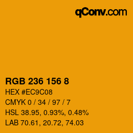 Color code: RGB 236 156 8 | qconv.com